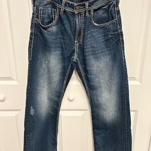 Buffalo David Bitton Blue Relaxed‎ Jeans with Vintage Fading Mens